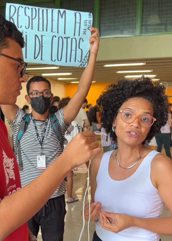 Zanza Gomes (Foto: DCE e Cotistas UFG / Perfis Instagram)