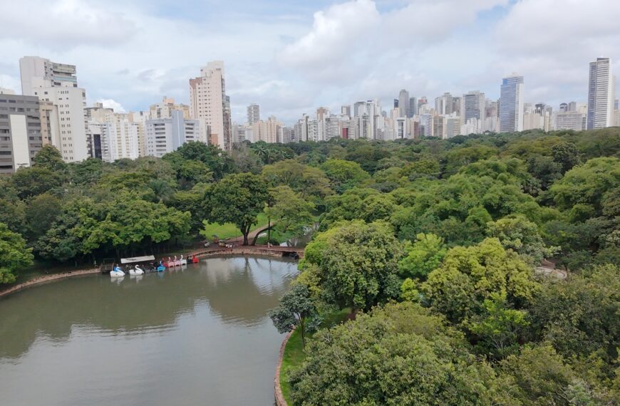 Goiânia vista de cima: áreas verdes ajudam a reduzir o calor