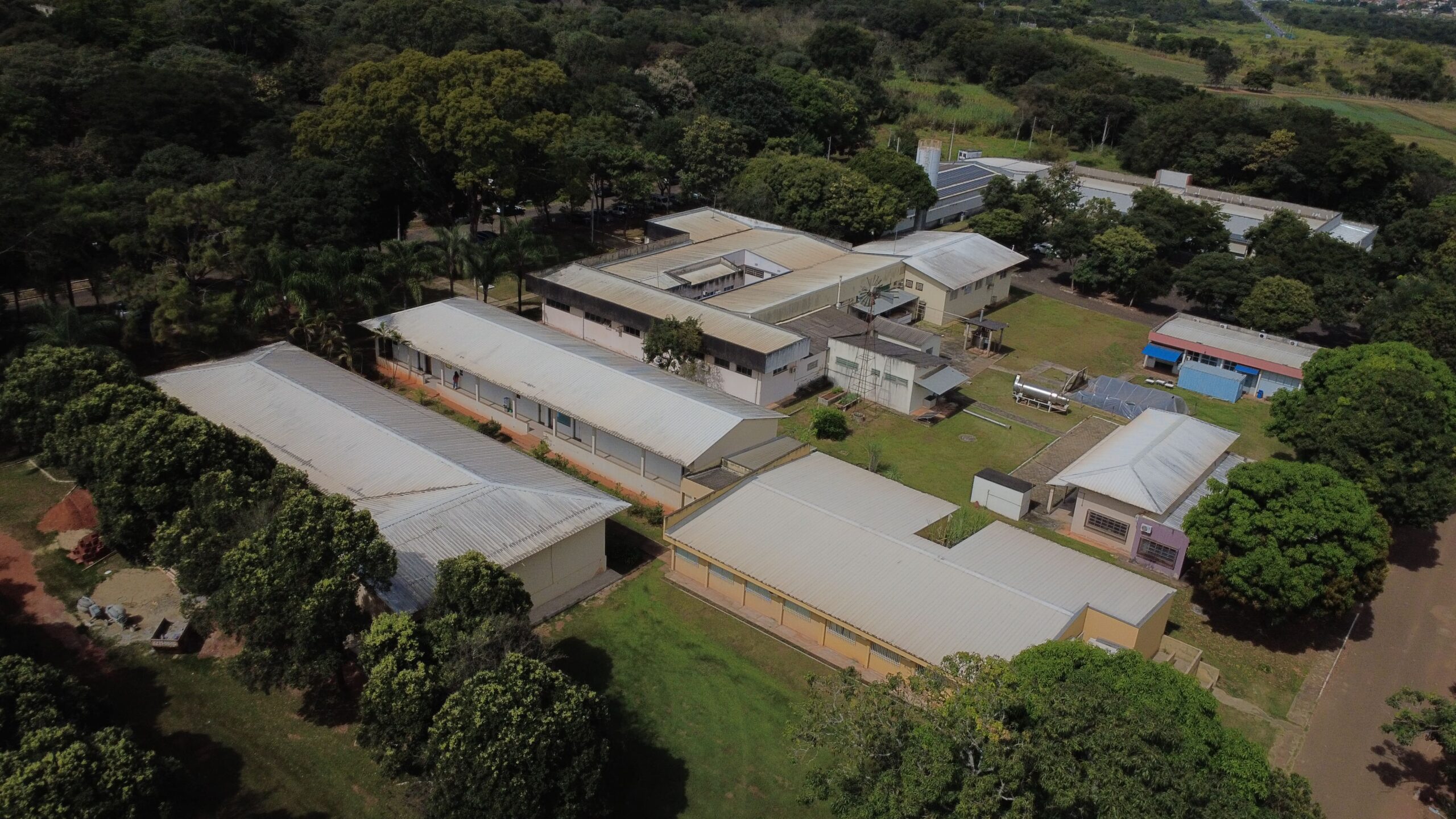 Vista aérea da Escola de Agronomia da UFG, Campus Samambaia, Goiânia